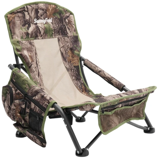 Main image of Turkey Hunting Chair, Low Profile Ground Blind Seat | 300LBS Folding Deer Hunting Chair with Carry Bag and Storage Pockets for Fishing Outdoor Travel Picnic