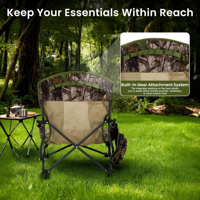 Alt view image 4 of 7 - Turkey Hunting Chair, Low Profile Ground Blind Seat | 300LBS Folding Deer Hunting Chair with Carry Bag and Storage Pockets for Fishing Outdoor Travel Picnic