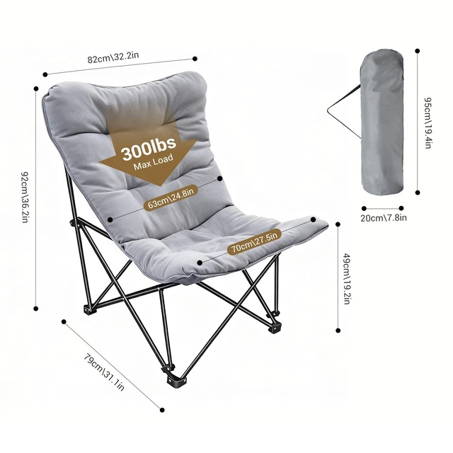 Alt view image 2 of 7 - Double Beach Chair with Canopy Shade Oversized Camping Chairs with Canopy, Cooler Bag & Cup Holder Folding Loveseat for Camp Fishing Beach (Light Grey)