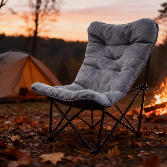 Alt view image 6 of 7 - Double Beach Chair with Canopy Shade Oversized Camping Chairs with Canopy, Cooler Bag & Cup Holder Folding Loveseat for Camp Fishing Beach (Light Grey)