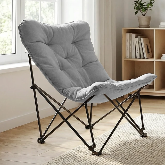 Alt view image 7 of 7 - Double Beach Chair with Canopy Shade Oversized Camping Chairs with Canopy, Cooler Bag & Cup Holder Folding Loveseat for Camp Fishing Beach (Light Grey)