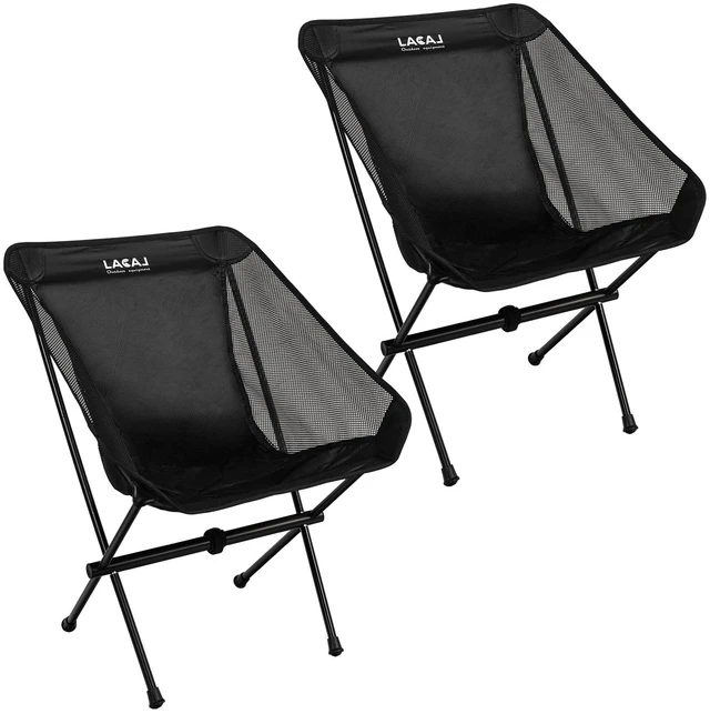 Main image of Ultra-Light Folding Camping Chair, All-Aluminum Frame, Surper Breathable Fabric, Easy to Carry, Compact Storage Size (2, Black)
