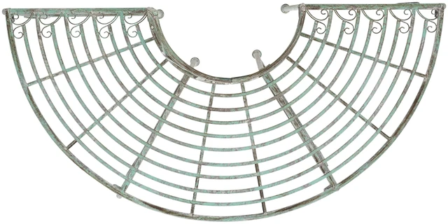 Alt view image 3 of 5 - Outdoor Abia Metal Tree Bench, 50" Antique Dark Green PAT5018D | Tree Bench, 50", Iron, Patio Outdoor