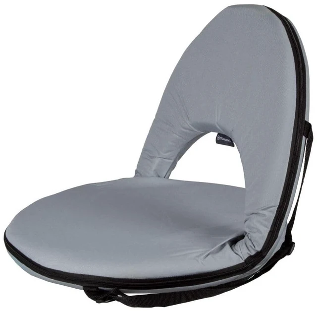 Main image of "Go Anywhere Reclining Camp Chair, Grey | A padded steel-frame chair with a 5-position reclining backrest, carry strap, and 300-pound capacity.