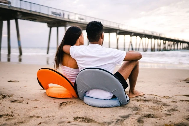 Alt view image 4 of 7 - "Go Anywhere Reclining Camp Chair, Grey | A padded steel-frame chair with a 5-position reclining backrest, carry strap, and 300-pound capacity.