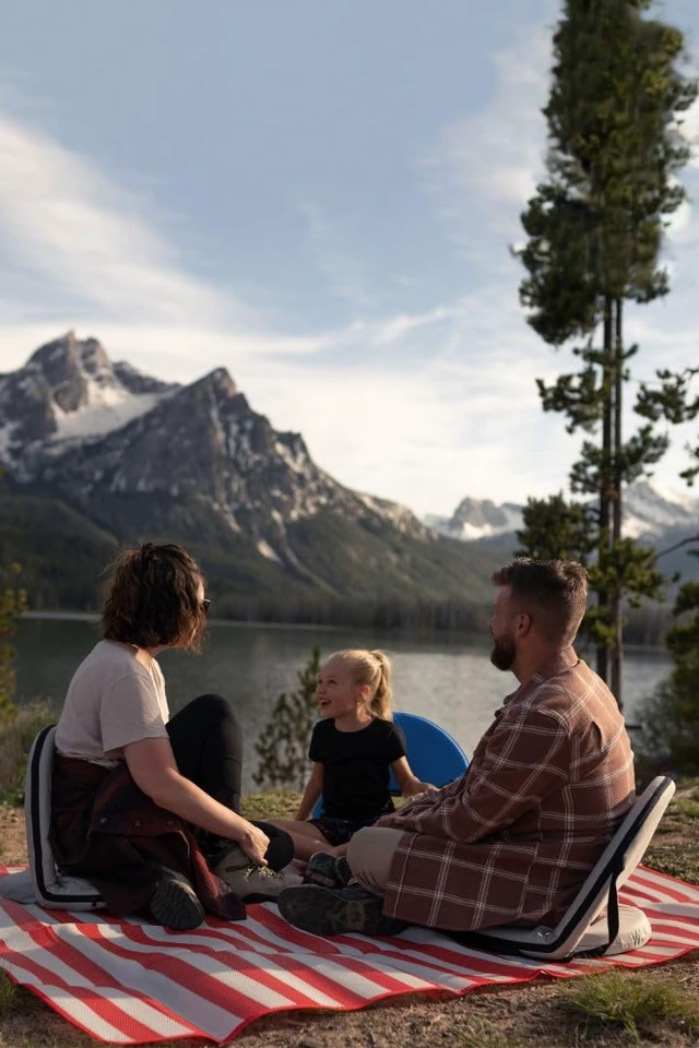 Alt view image 7 of 7 - "Go Anywhere Reclining Camp Chair, Grey | A padded steel-frame chair with a 5-position reclining backrest, carry strap, and 300-pound capacity.
