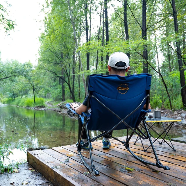 Alt view image 5 of 7 - Padded Folding Rocking Chair Heavy Duty Camping Patio Porch Backyard Lawn Garden Balcony Rocker Indoor Outdoor with Carry Bag