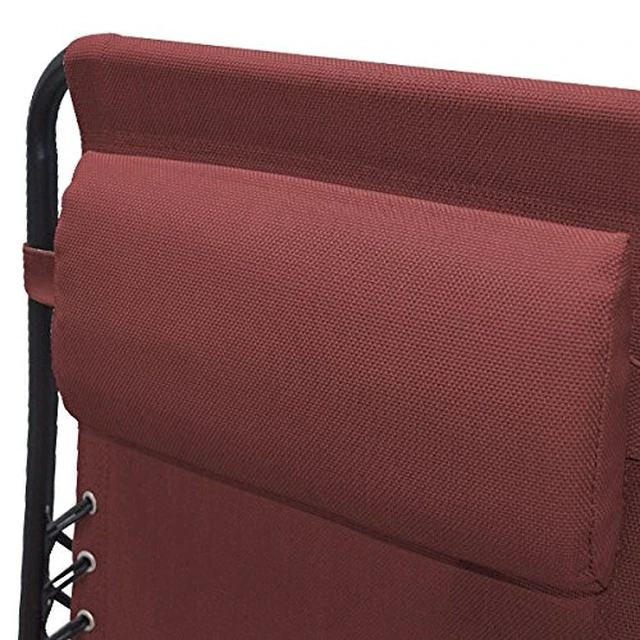 Alt view image 2 of 6 - Sports Zero Gravity Outdoor Portable Folding Camping Lawn Deck Patio Pool Recliner Lounge Chair for Adults, Adjustable Headrest, Burgundy