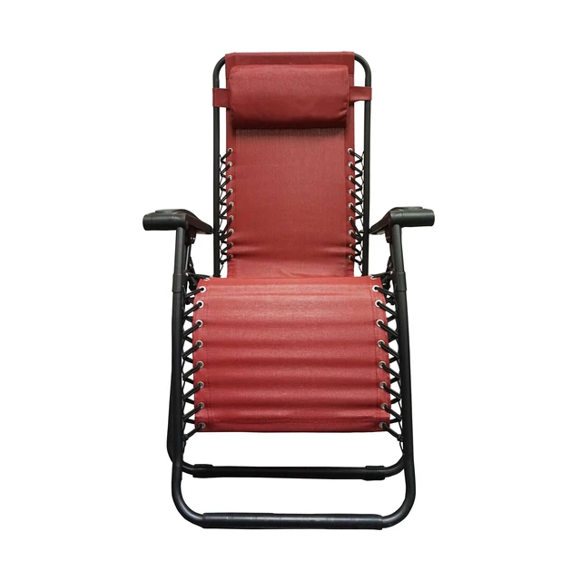 Alt view image 3 of 6 - Sports Zero Gravity Outdoor Portable Folding Camping Lawn Deck Patio Pool Recliner Lounge Chair for Adults, Adjustable Headrest, Burgundy