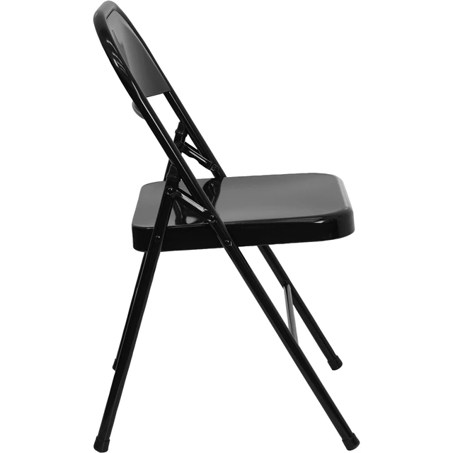 Alt view image 7 of 7 - Hercules Metal Folding Chair, Black, 2-Pack | Triple Braced, Double-Hinged