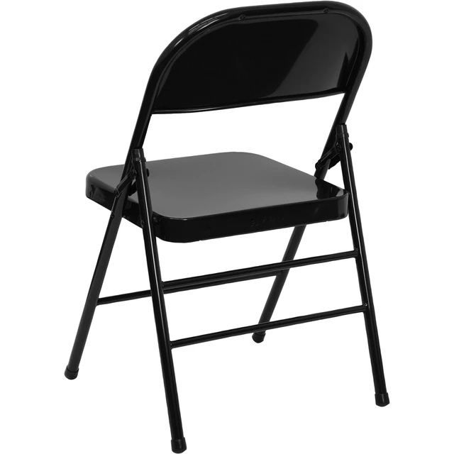 Alt view image 6 of 7 - Hercules Metal Folding Chair, Black, 2-Pack | Triple Braced, Double-Hinged