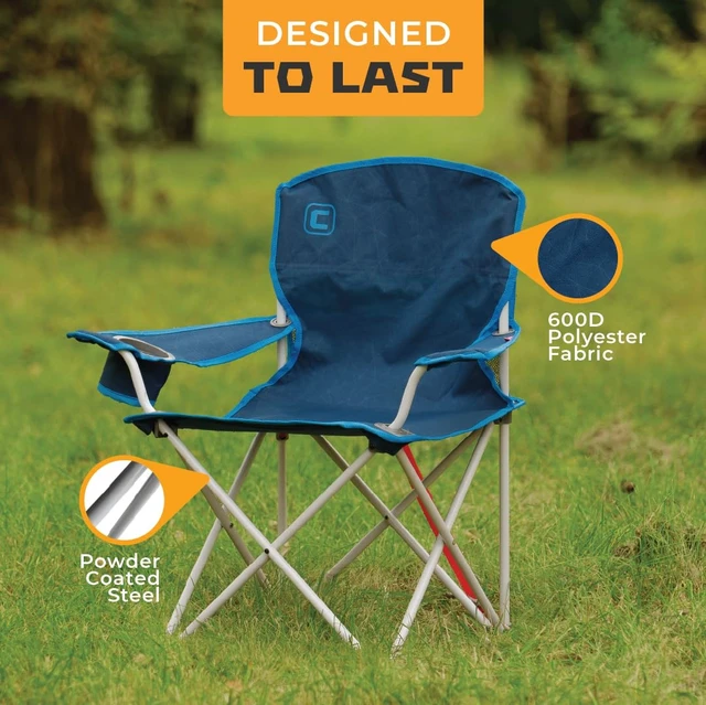Alt view image 5 of 6 - Youth Quad Folding Outdoor Chair | 120-Pound Capacity, Locking Frame, Durable Steel, 600D Polyester