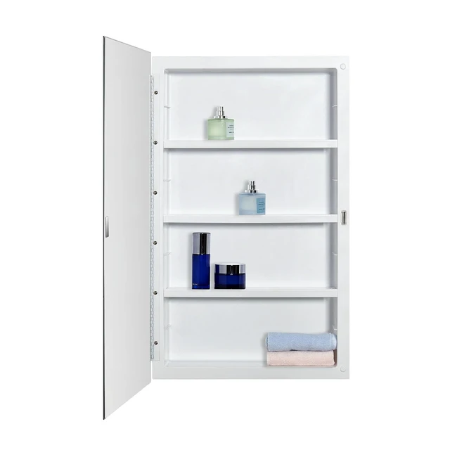 Alt view image 4 of 7 - Plastic Medicine Mirror Cabinet for Bathroom 16 x 26 inch, Surface and Recessed Mount