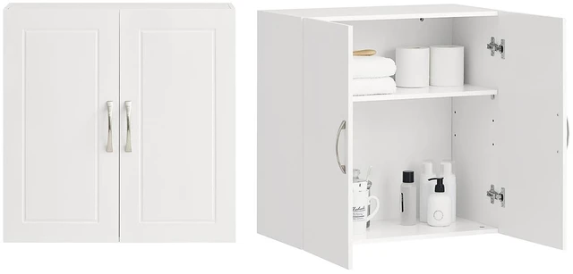 Main image of Wall Cabinet Laundry Room, Medicine Cabinet for Bathroom Kitchen Garage, Wall Storage Cabinet with Adjustable Shelf, White FRG231-W