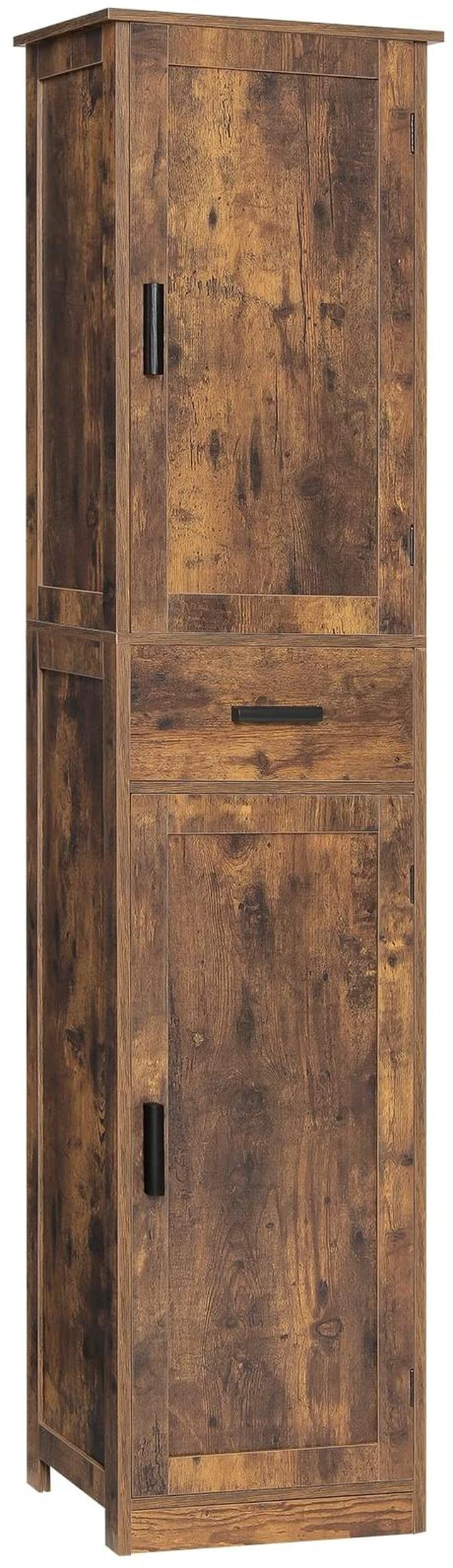 Main image of 67'' Tall Storage Cabinet with Adjustable Shelves & 2 Doors, Bathroom Cabinet with 1 Drawer, Narrow Tall Cabinets for Living Room, Home Office, Rustic Brown