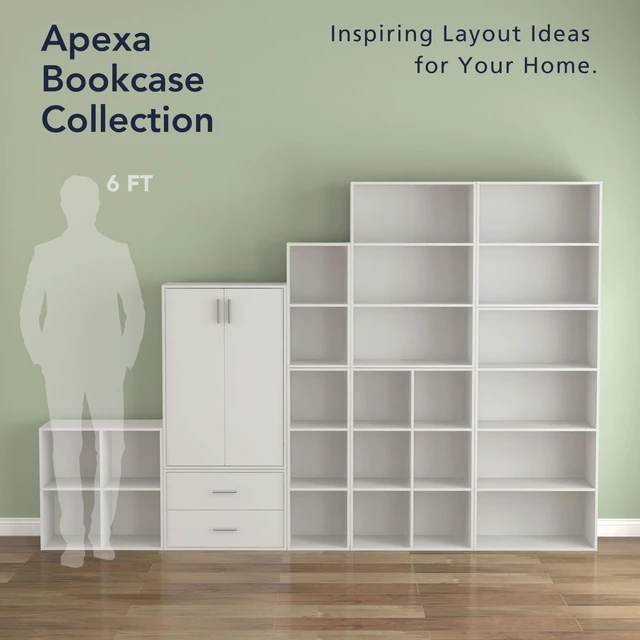 Alt view image 6 of 7 - Apexa 2-Drawer Wooden Stackable Storage Drawers, Small Food Pantry Cabinet, Cajonera De Madera, Underbed Drawer Dorm Teen Room Decor & Bedroom, Home Office, Kitchen, White