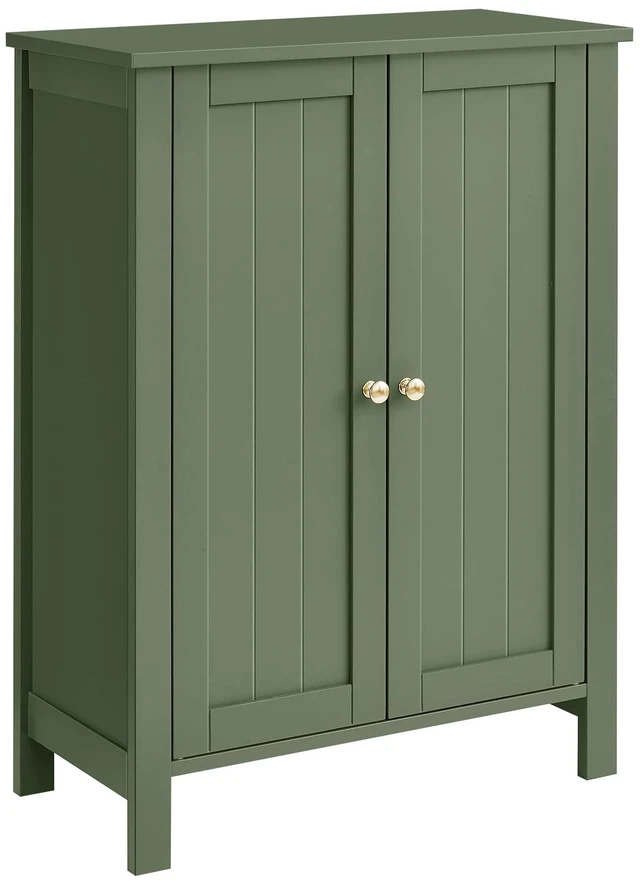 Main image of Bathroom Floor Storage Cabinet, 2 Adjustable Shelves, Forest Green | Bathroom Storage Unit,11.8"D x 23.6"W x 31.5"H, HELAN Collection UBCB060C01