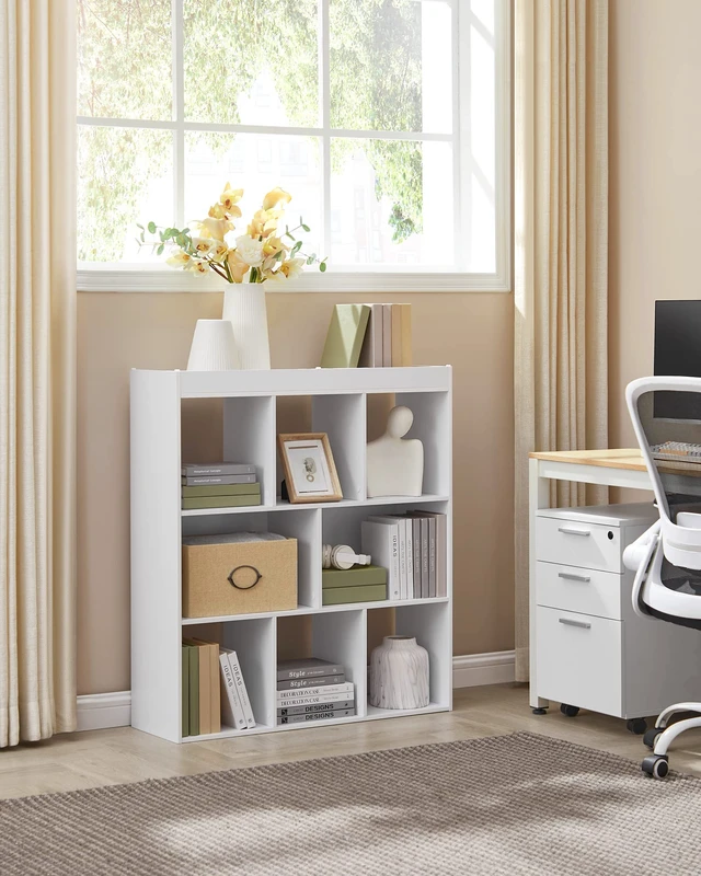 Alt view image 2 of 7 - Bookshelf, 8 Cubes Storage Organizer, 35.4 x 11 x 39.4 Inches | Storage Shelf, for Living Room, Home Office, Dining Room, Cloud White, CUSTOS Collection ULBC55WT