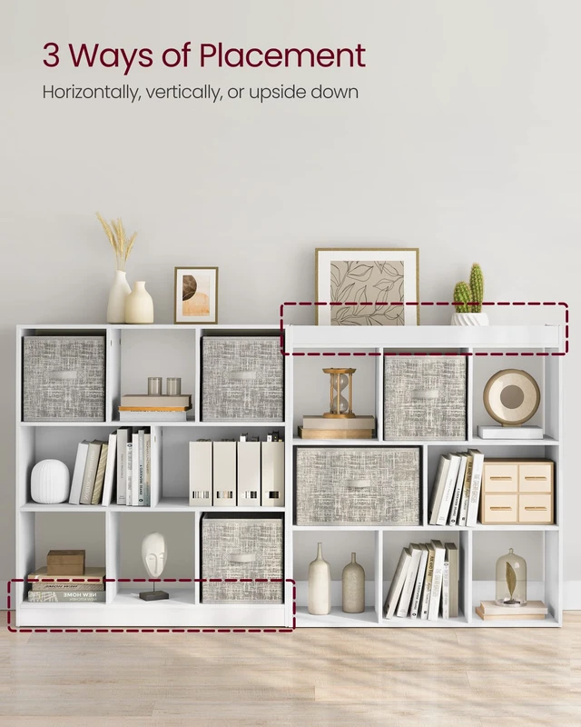 Alt view image 3 of 7 - Bookshelf, 8 Cubes Storage Organizer, 35.4 x 11 x 39.4 Inches | Storage Shelf, for Living Room, Home Office, Dining Room, Cloud White, CUSTOS Collection ULBC55WT
