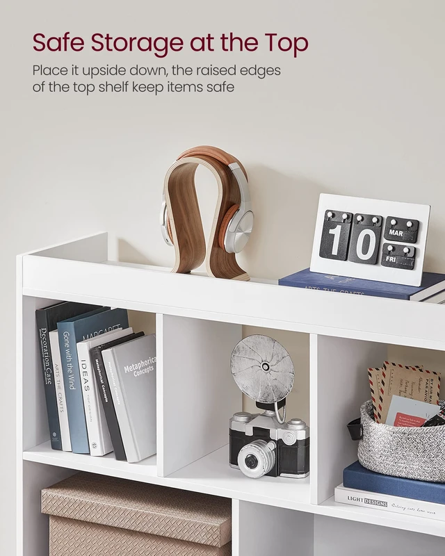 Alt view image 4 of 7 - Bookshelf, 8 Cubes Storage Organizer, 35.4 x 11 x 39.4 Inches | Storage Shelf, for Living Room, Home Office, Dining Room, Cloud White, CUSTOS Collection ULBC55WT