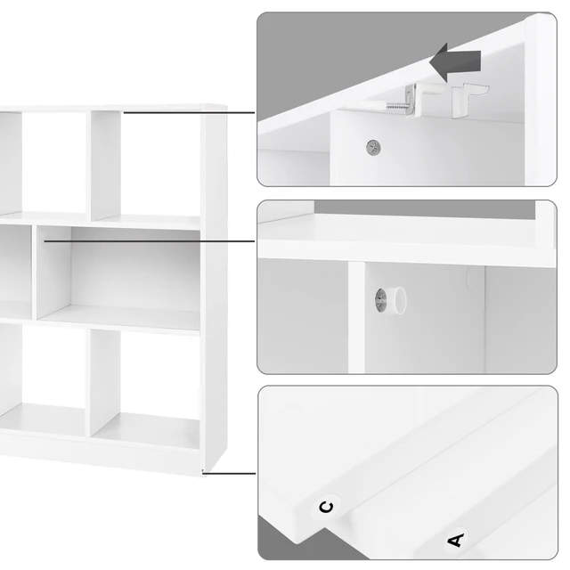 Alt view image 7 of 7 - Bookshelf, 8 Cubes Storage Organizer, 35.4 x 11 x 39.4 Inches | Storage Shelf, for Living Room, Home Office, Dining Room, Cloud White, CUSTOS Collection ULBC55WT