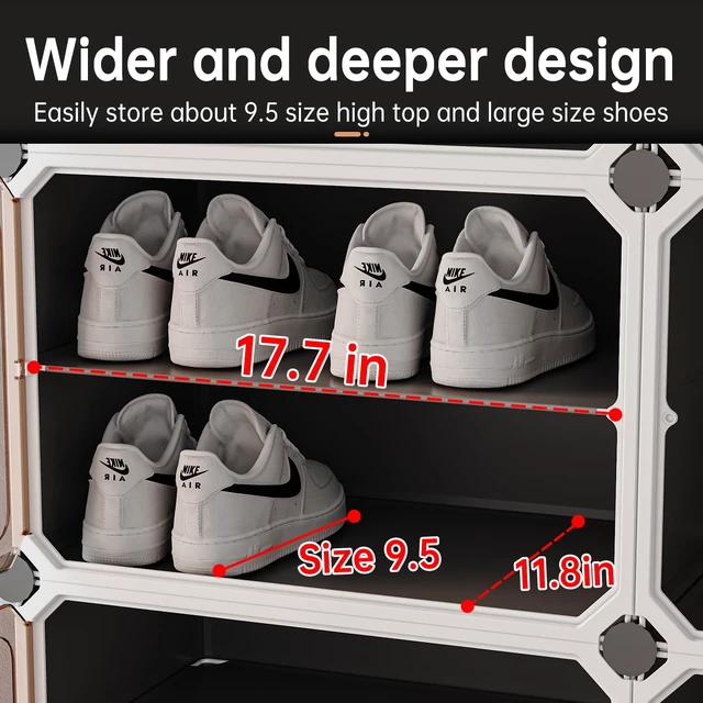 Alt view image 3 of 7 - Shoe Rack,Expandable Shoe Cabinet Easy to Assemble. Shoe Storage with Door,Entryway, Closets, Hallway, and Bedroom.Accommodates Up to 24 Pairs of Shoes