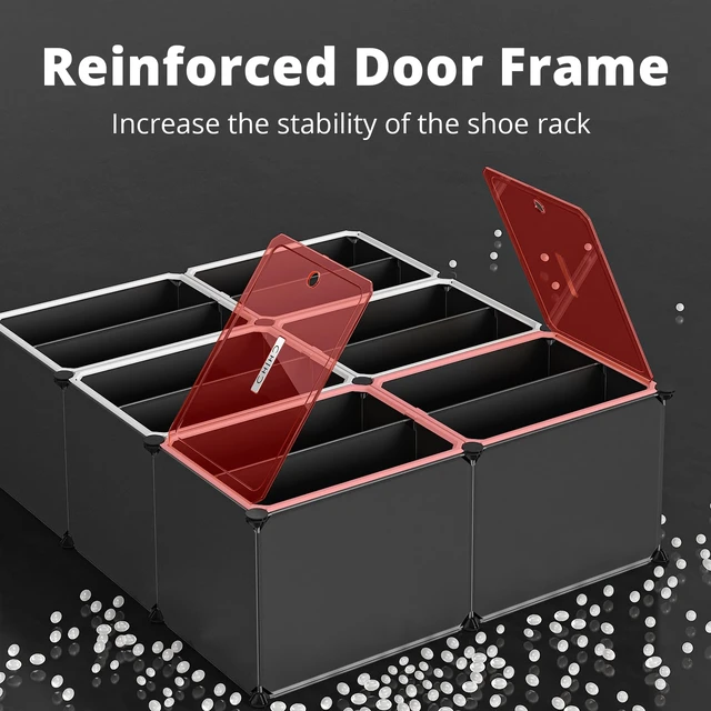Alt view image 5 of 7 - Shoe Rack,Expandable Shoe Cabinet Easy to Assemble. Shoe Storage with Door,Entryway, Closets, Hallway, and Bedroom.Accommodates Up to 24 Pairs of Shoes