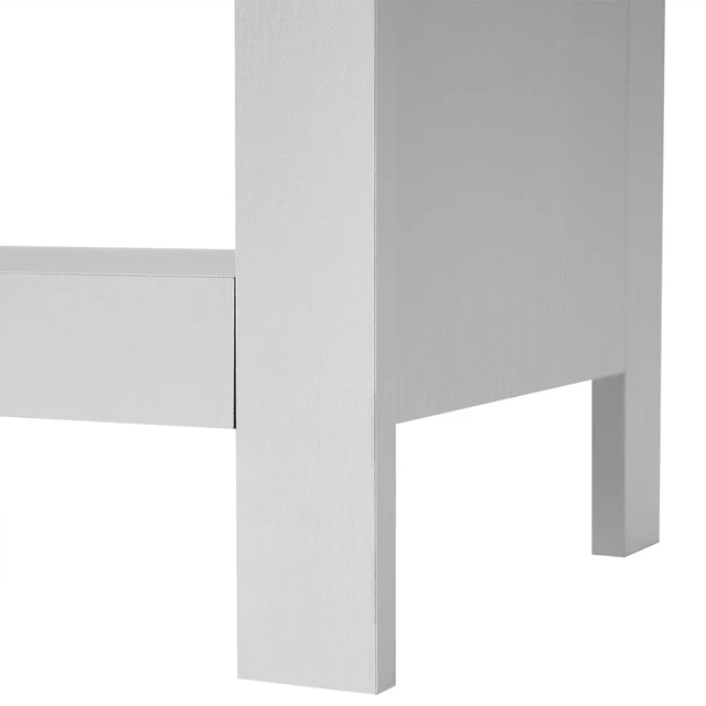 Alt view image 5 of 7 - 43 Inches TV Stand,Mid Century Modern Entertainment Center with 4 Open Shelves Farmhouse TV Media Console Table for Living Room,Bedroom,Television Stand up to 50 Inches(White)
