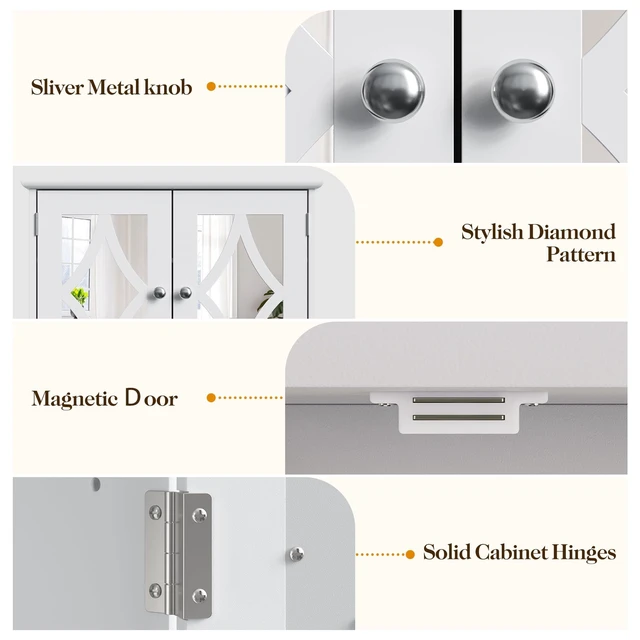 Alt view image 5 of 7 - 22x25 Bathroom Medicine Cabinet with Mirror, Large Wood Wall Mounted Storage Cabinet with Shelves and Towel Bar, Over The Toilet Storage Cabinet for Bathroom, Laundry, Living Room, White