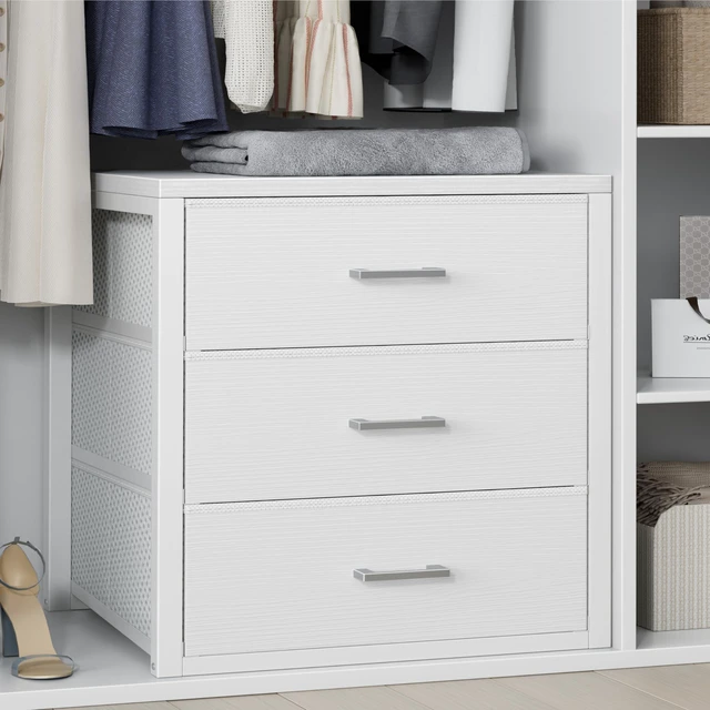 Main image of Closet Drawers White 3 Drawer Dresser for Closet Organizers and Storage Bedroom Dorm Modern
