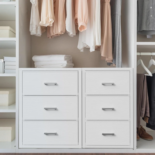 Alt view image 5 of 7 - Closet Drawers White 3 Drawer Dresser for Closet Organizers and Storage Bedroom Dorm Modern