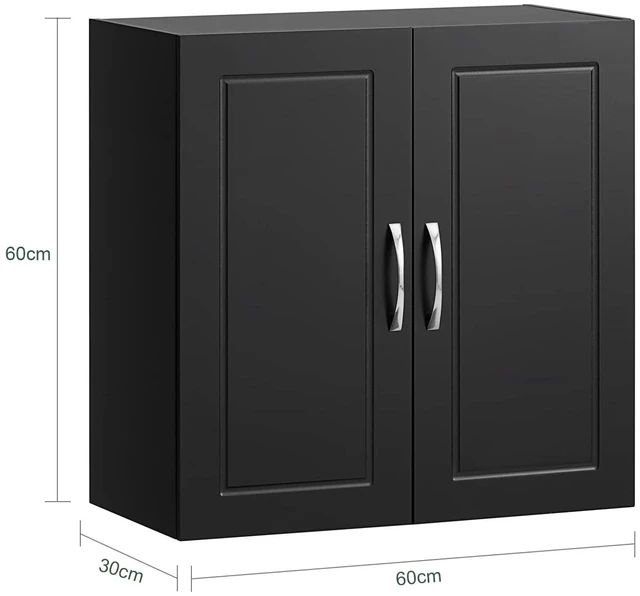 Alt view image 5 of 7 - Bathroom Kitchen Wall Cabinet, Garage or Laundry Room Storage Medicine Cabinet, Linen Tower Bath Cabine with Shelf, Black FRG231-SCH
