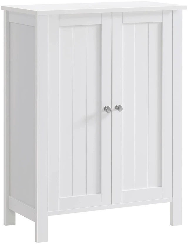 Main image of Bathroom Floor Storage Cabinet, 2 Doors , Cloud White | Freestanding Organizer Unit, Kitchen, Bathroom, Living Room, 31.5"H, HELAN Collection UBCB60W