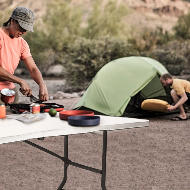 Alt view image 5 of 7 - 5FT Folding Table,Versatile Foldable Table,Portable | Utility folding table ideal for camping, picnics, parties, and indoor & outdoor events. Lightweight design, easy to store.