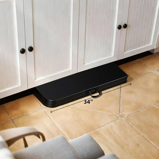 Alt view image 6 of 7 - 34" Square Folding Card Table Fold-in-Half Utility Dining Portable Table Heavy Duty HDPE with Carrying Handle, Plastic Tables for Camping,Picnic, Office, Party(Black)