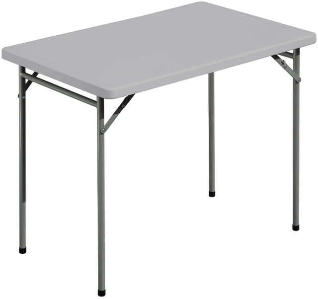 Main image of Folding Table 3ft Rectangular All-Occasion Plastic Folding Event Table for Indoor and Outdoor, Portable Desk, Camping, Durable and Stable, HDPE and Steel, Wide Application, Grey