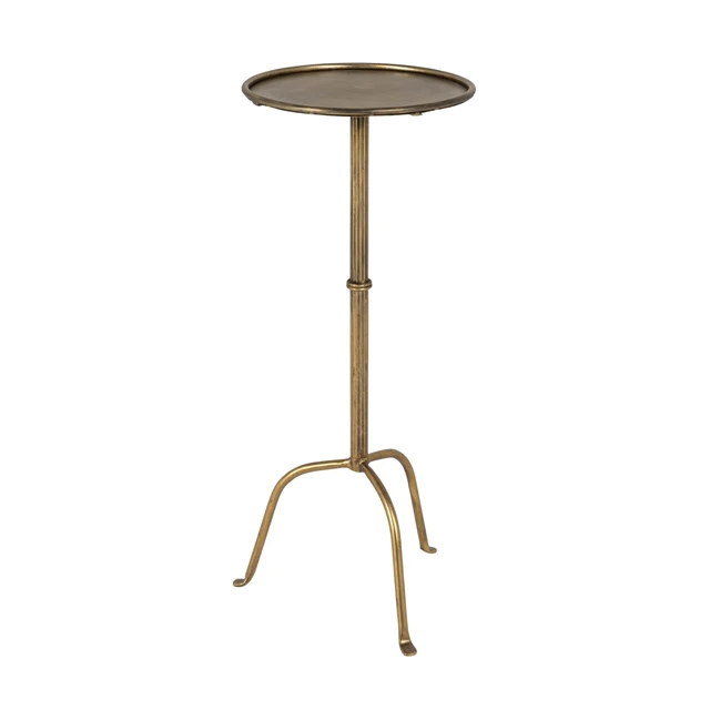 Alt view image 8 of 8 - Metal Martini Cocktail Table, Antique Brass