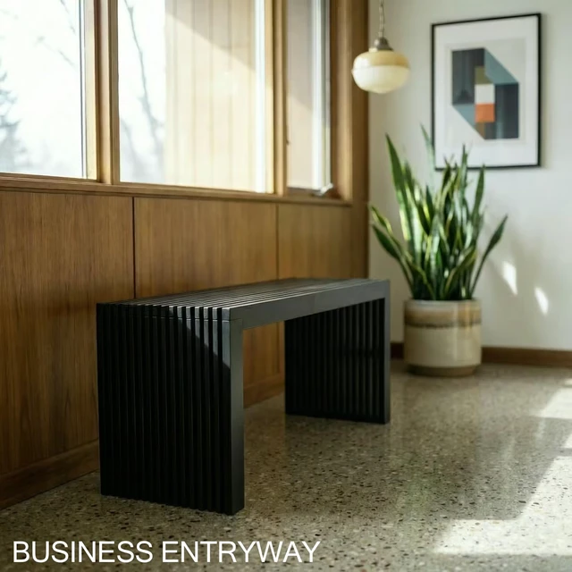 Alt view image 7 of 7 - Bamboo Natural 36 inch Wooden Bench, Small Wood Benches for Entryway, Living & Dining Room, Kitchen, Bedroom, Bathroom, Hallway, Front Door, For Indoor & Outdoor Patio Use, Mid Century Modern Decor