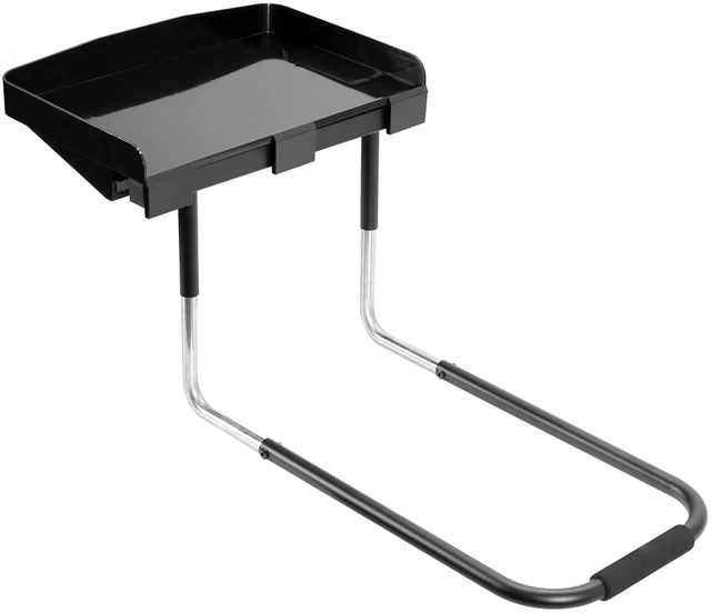 Main image of Height Adjustable Under Mattress 17 inch Bedside Shelf, Works with Lofts and Beds Without Frames, Heavy Duty Storage Tray, Fits Laptops, Books, and Drinks, Nightstand Alternative, Black