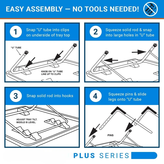 Alt view image 12 of 12 - TV Tray Table | Portable Desk Folding Dinner Tray, Couch Table Trays for Eating Snack Food, Portable Laptop Desk, Bed Trays for Eating | Adjustable TV Trays with 3 Angles and Cup Holder