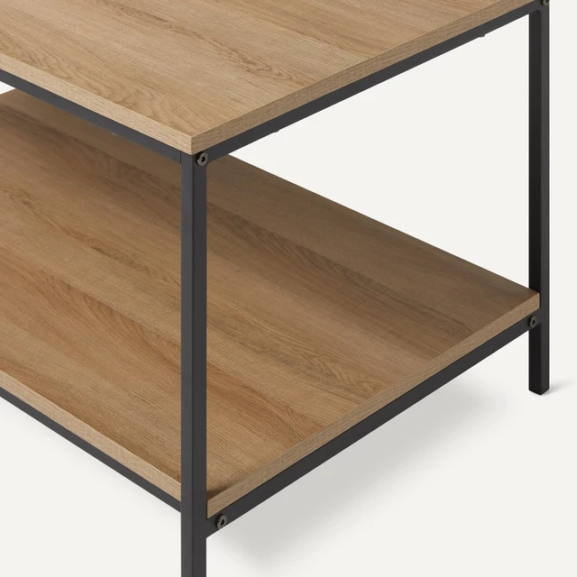 Alt view image 3 of 6 - Rectangular Coffee Table with Bottom Shelf, Living Room Center Table, Wooden, 19.9" D x 31.5" W x 16.5" H
