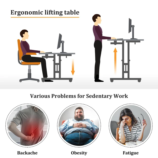 Alt view image 4 of 7 - Small Standing Desk with Wheels, Mobile Stand Up Desk, Portable Standing Table on Wheels for Walking Pad, Rolling Computer Desk Adjustable Height, Tall Table