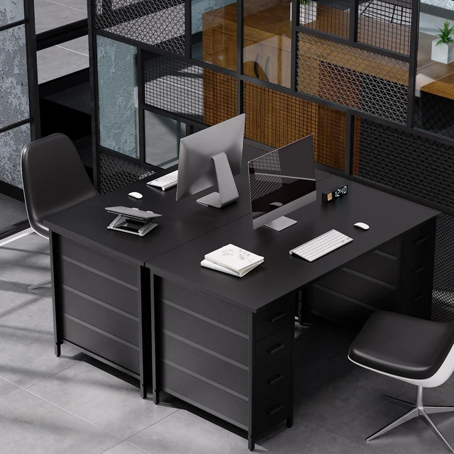 Alt view image 3 of 5 - 47 Inch Computer Desk with 8 Fabric Drawers for Home Office Work | Ample Storage, Space-Saving, Suitable for Home Office Bedrooms Dorm Living Rooms for Study, Writing, Work