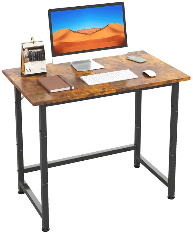 Main image of Small Desk, 24 Inch Small Computer Desk for Spaces, Compact Tiny Mini Simple Desk Table for Bedroom Home Office Writing Work Study Kids Student Teacher, Bonus Mousepad, Rustic Brown