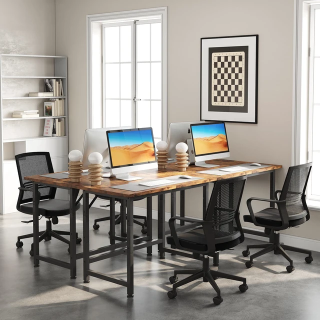 Alt view image 3 of 6 - Small Desk, 24 Inch Small Computer Desk for Spaces, Compact Tiny Mini Simple Desk Table for Bedroom Home Office Writing Work Study Kids Student Teacher, Bonus Mousepad, Rustic Brown