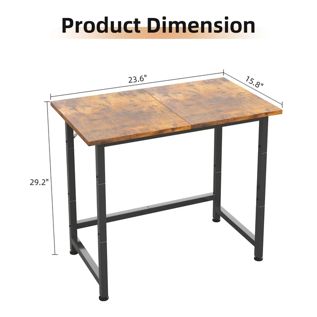 Alt view image 5 of 6 - Small Desk, 24 Inch Small Computer Desk for Spaces, Compact Tiny Mini Simple Desk Table for Bedroom Home Office Writing Work Study Kids Student Teacher, Bonus Mousepad, Rustic Brown