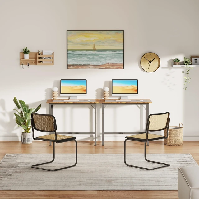 Alt view image 6 of 6 - Small Desk, 24 Inch Small Computer Desk for Spaces, Compact Tiny Mini Simple Desk Table for Bedroom Home Office Writing Work Study Kids Student Teacher, Bonus Mousepad, Rustic Brown