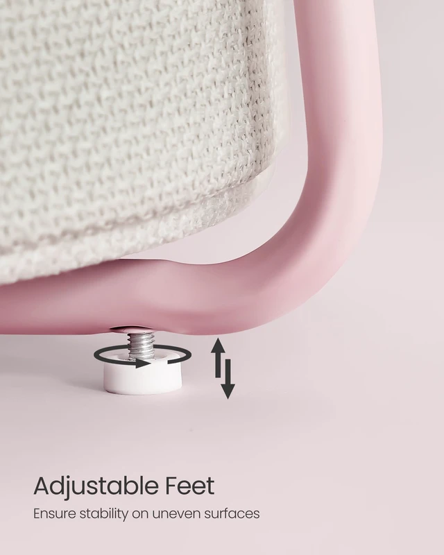 Alt view image 5 of 7 - Small Round Side End Table, Small Nightstand with Fabric Basket | Modern Bedside Table Set of 2, for Living Room, Bedroom, Jelly Pink and Cream White, LILEA Collection ULET225SA01S