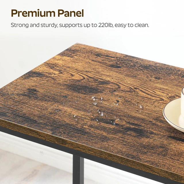 Alt view image 4 of 7 - 70.8" Long Bar Table, Counter Bar Height Table, High Top Table, Rectangular Hightop Bar Pub, for Kitchen, Living Room, Entryway, Rustic Brown and Black BT08BR