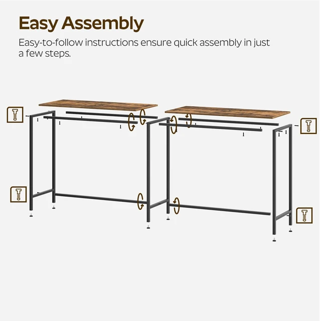 Alt view image 5 of 7 - 70.8" Long Bar Table, Counter Bar Height Table, High Top Table, Rectangular Hightop Bar Pub, for Kitchen, Living Room, Entryway, Rustic Brown and Black BT08BR